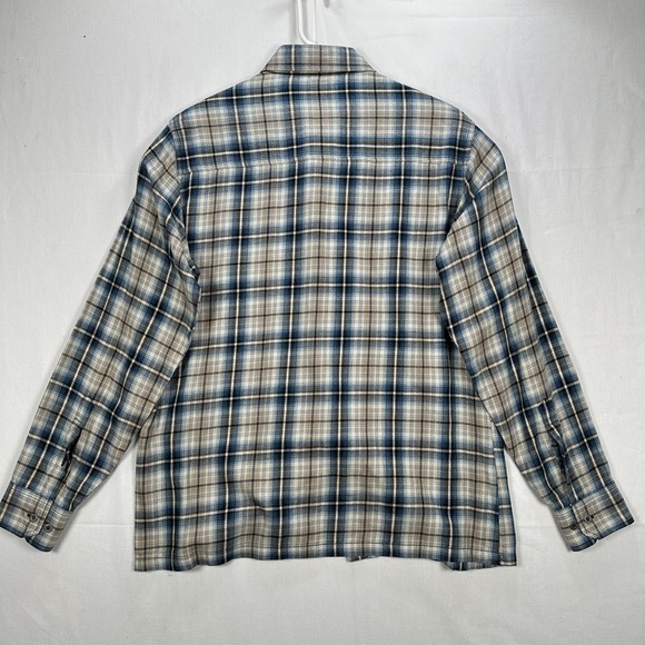 Kuhl Flannel Shirt Mens Medium Blue Plaid Long Sleeve Button Up Casual Outdoor - Picture 3 of 10